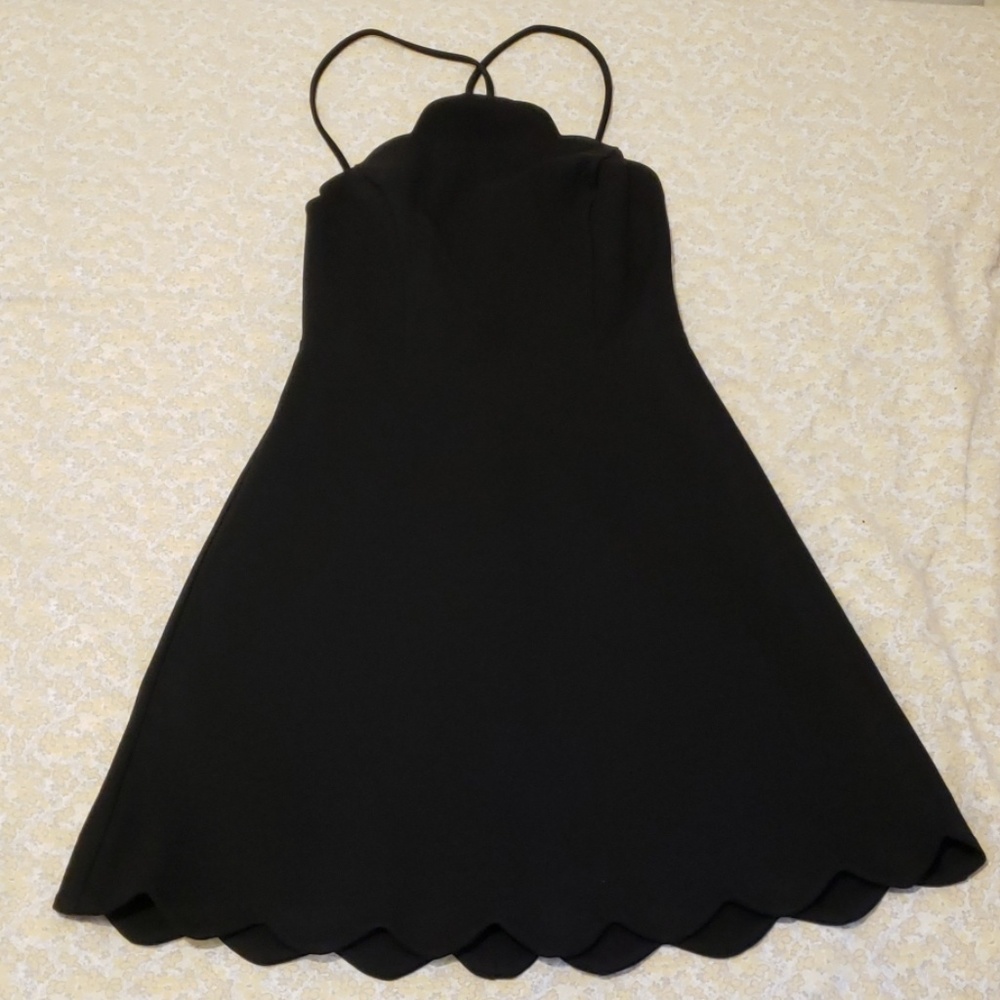 Lulus Black Backless Skater Dress